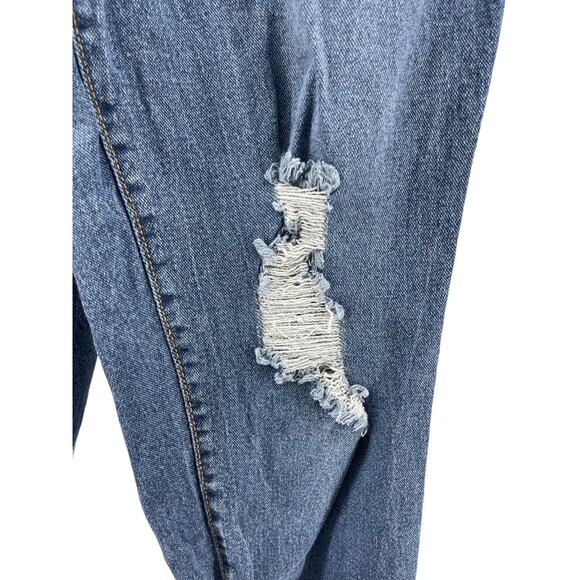 Sofia Vergara Medium Wash Distressed Blue Denim Flare Jeans Women's Size 10 - Picture 3 of 9